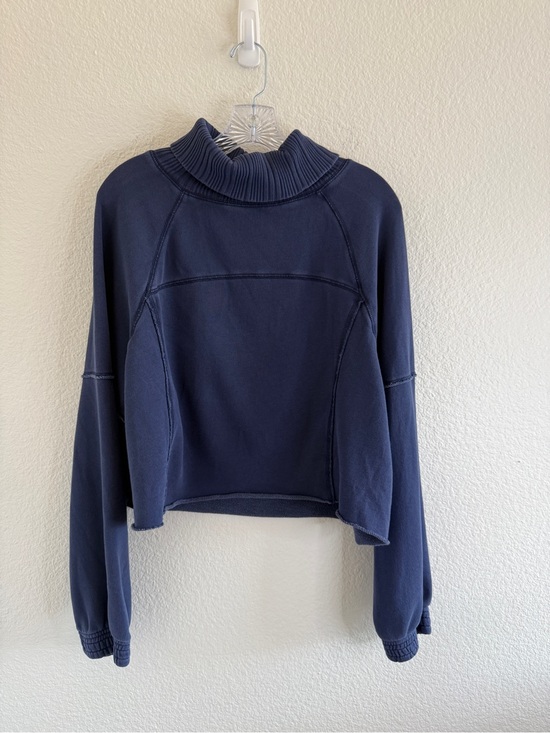 aerie Tops - aerie Navy Ribbed Funnel Neck‎ Sweatshirt